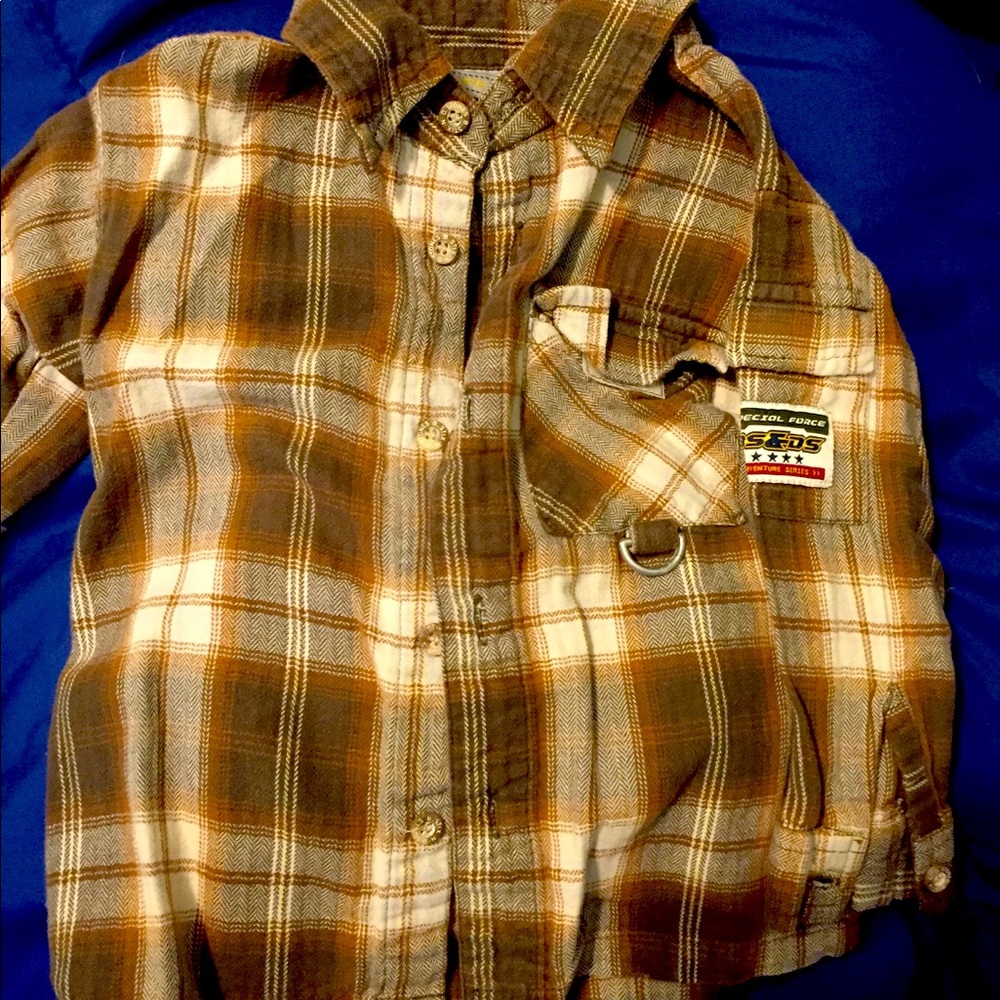 Set of 5 long sleeve button downs/flannel 3T